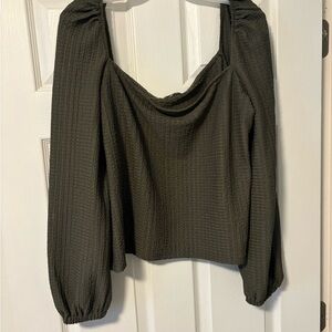Express Black Textured Blouse